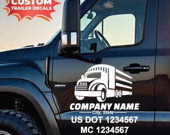 Custom US DOT Decals (Pair): Truck & Trailer Stickers