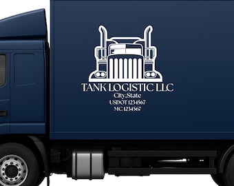 Custom Vinyl Truck Decals: Company Name, USDOT & Phone Lettering