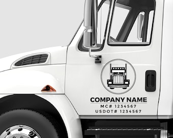 Personalized US DOT Truck Decals: Custom Business Logo Stickers (Pair of 2)