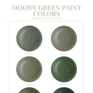 PAINT COLOR PALETTE: moody greens, Benjamin Moore