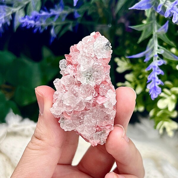 Wutong Rhodochrosite with clear fluorite, pyrite and quartz, rare crystal, fine mineral specimen, metaphysical gift, spiritual, collectible