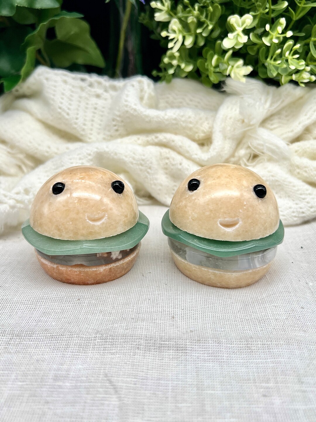 Cute Crystal Hamburgers Faux Food Decor Orange Calcite Etsy