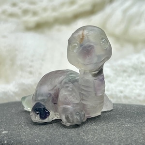 Dino crystal chip and resin figurine, Brachiosaurus, dinosaur, cute animal decor, historical creatures, paleontology, childrens gifts