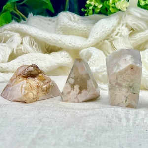Small flower agate crystal freeform, rare crystals, pink, crystal decor,  metaphysical healing