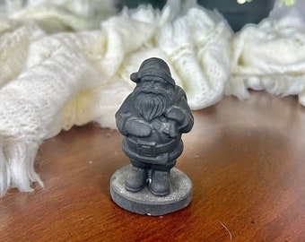 Obsidian Santa clause carving, Father Christmas, Kris Kringle, Saint Nicholas, Christmas carving, Holiday decor, winter gift