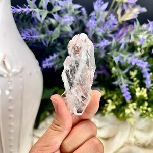 Sacred Rosé Pink faden Lemurian quartz floaters from Columbia, lithium quartz crystal, fine mineral specimen, spiritual gifts, metaphysical
