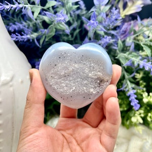 Druzy agate hearts, carving, Polished stone carving, Crystals with Druzy, Heart decor, spiritual healing, metaphysical gifts
