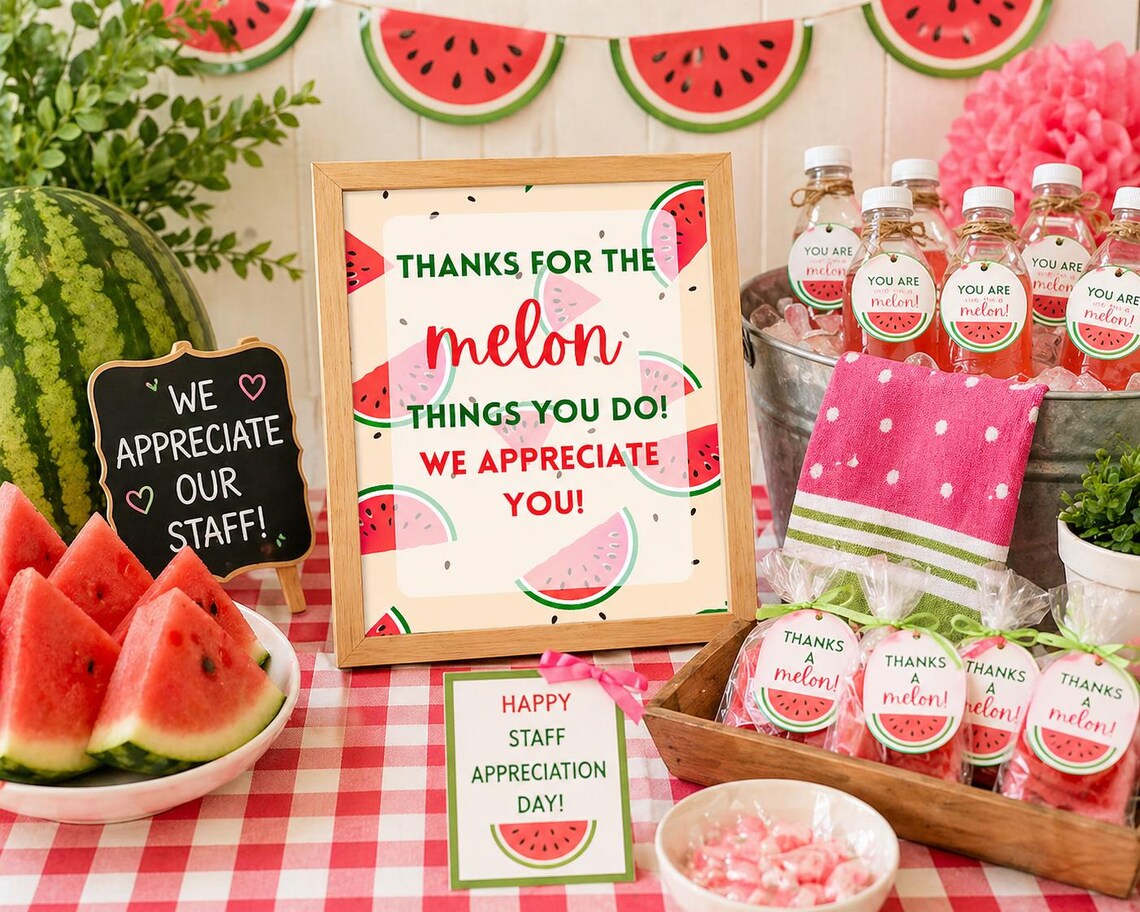 Watermelon Teacher Appreciation Sign Printable, Summer Staff ...