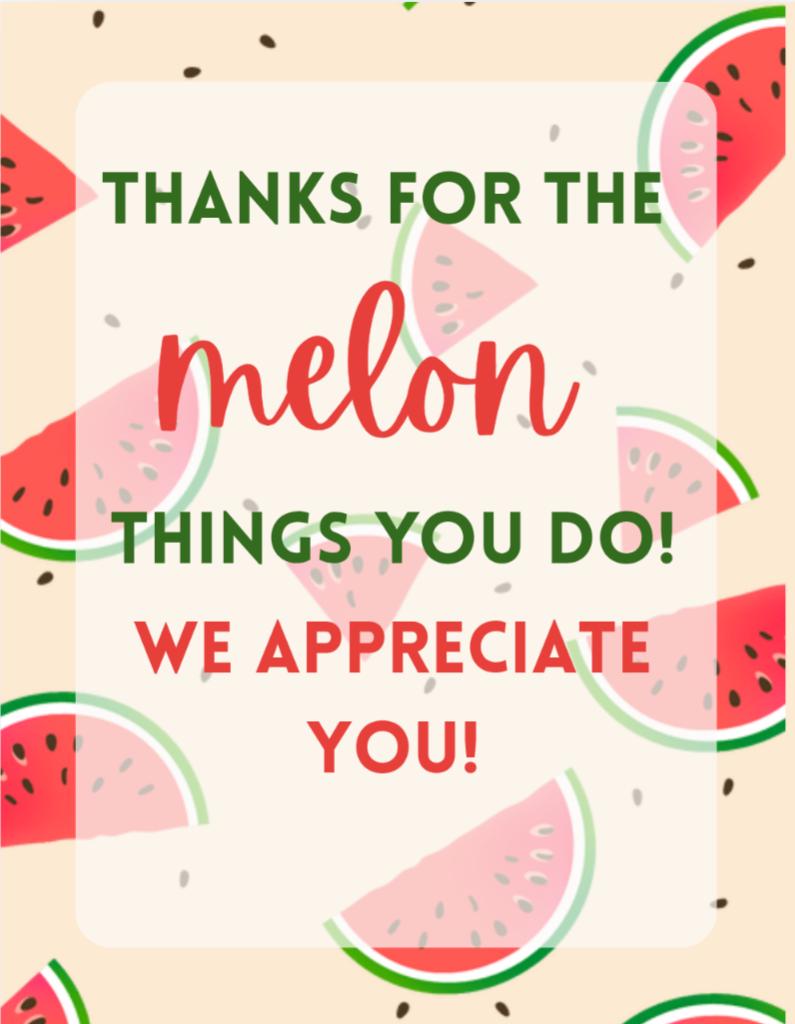 Watermelon Teacher Appreciation Sign Printable, Summer Staff ...