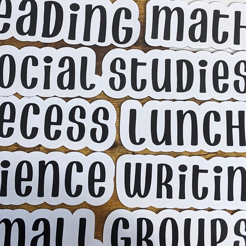5 Custom Classroom 6 in School Subjects Dry Erase Etsy