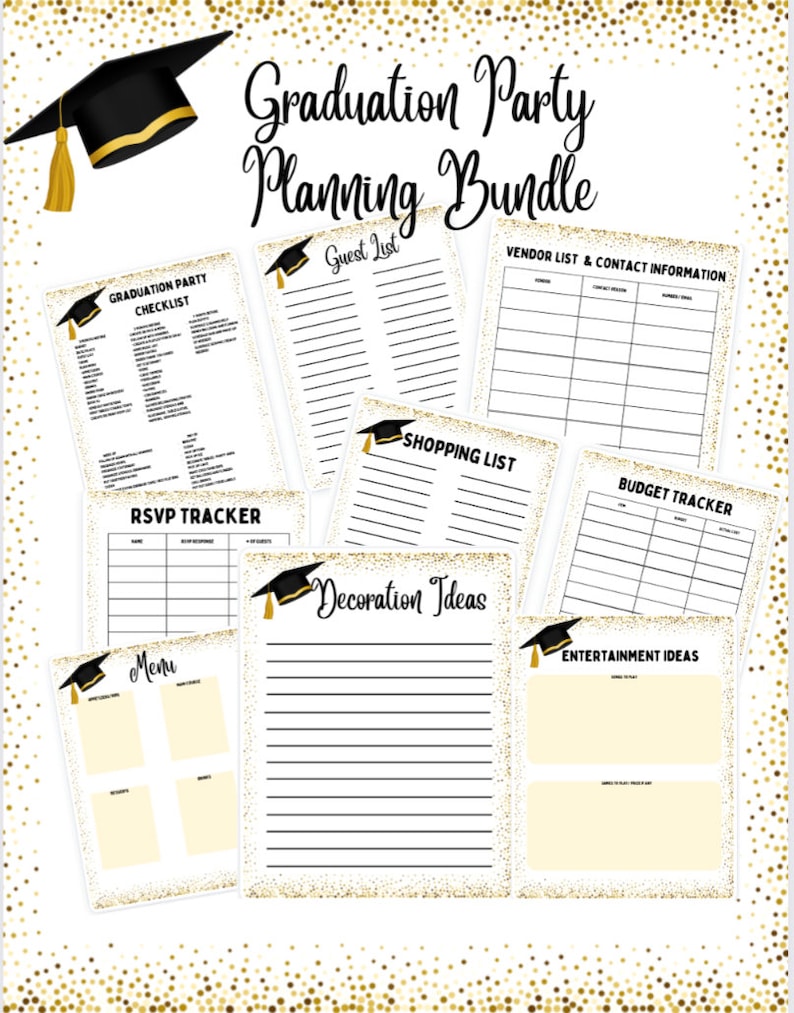 Graduation Party Planning Organizing Bundle Instant Download - Etsy