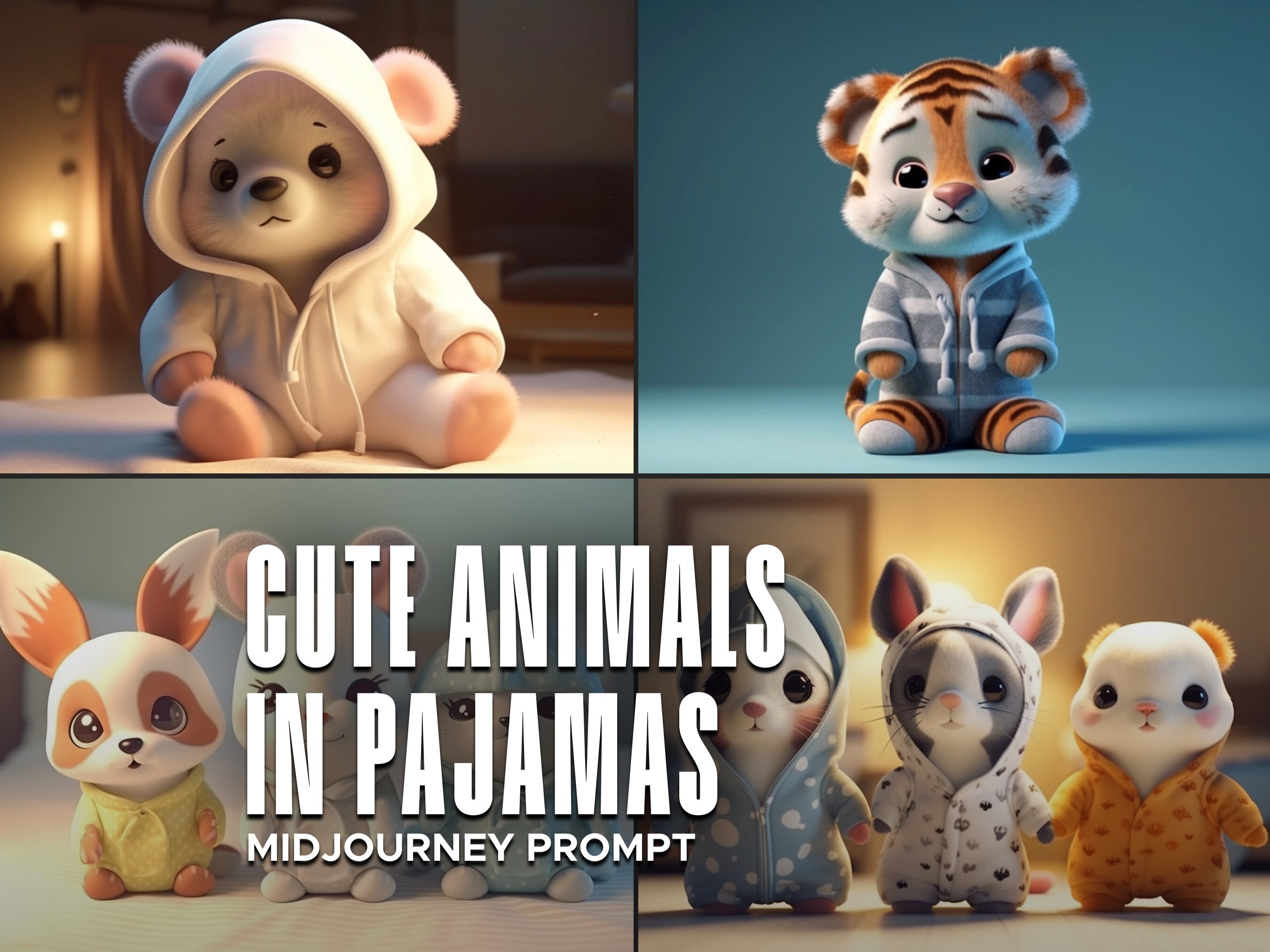 Cute Animals In Pajamas