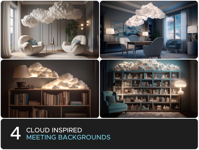 4 Cloud Inspired Zoom Backgrounds Realistic Zoom Meeting Etsy