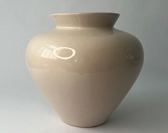 Vintage Beige Ceramic Vase Gift for Friend Housewarming Vintage Decor Flower Vase