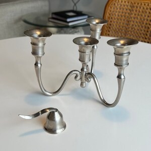 Candle Candelabra | Silver Candle Stick Holder | Vintage Decor | Living Room Decor | Candles | Dining Room | Centerpieces
