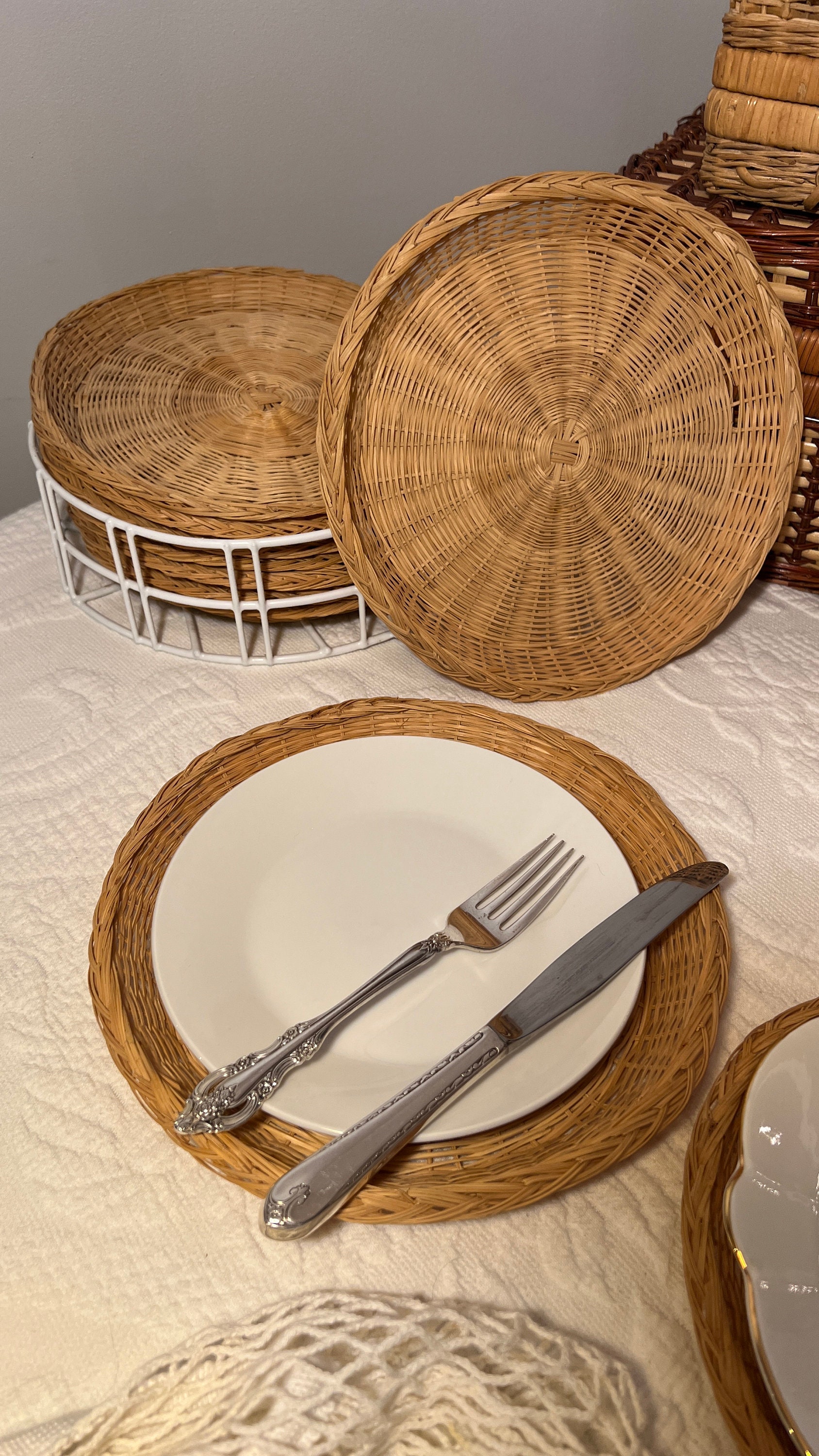 Wicker Plate Holders Sets of 2 Etsy