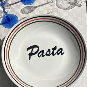 Ceramic Pasta Serving Dish 10&quot; Vintage Pasta Bowl Made in Italy