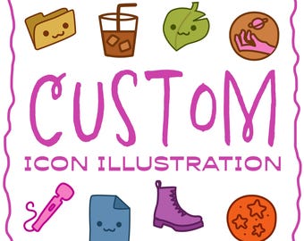 Custom Icon Illustration | Hand Drawn Cute Icons for Website Branding, Event Invitation, Infographics, Blogs, Books, Zines | Clip Art