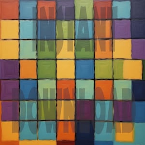 simple colorful square abstract digital instant downloadable art