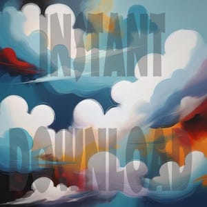 cloud sky nature instant digital download art print