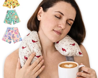 Handmade Weighted Neck Heating Pad, Oat Filled Pain Relief Wrap (Canada)