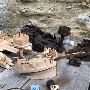 Miniatur Schiffswrack | 28mm 32mm 1&#39;56 Tabletop Gaming RPG Dungeons and Dragons Pathfinder Modell