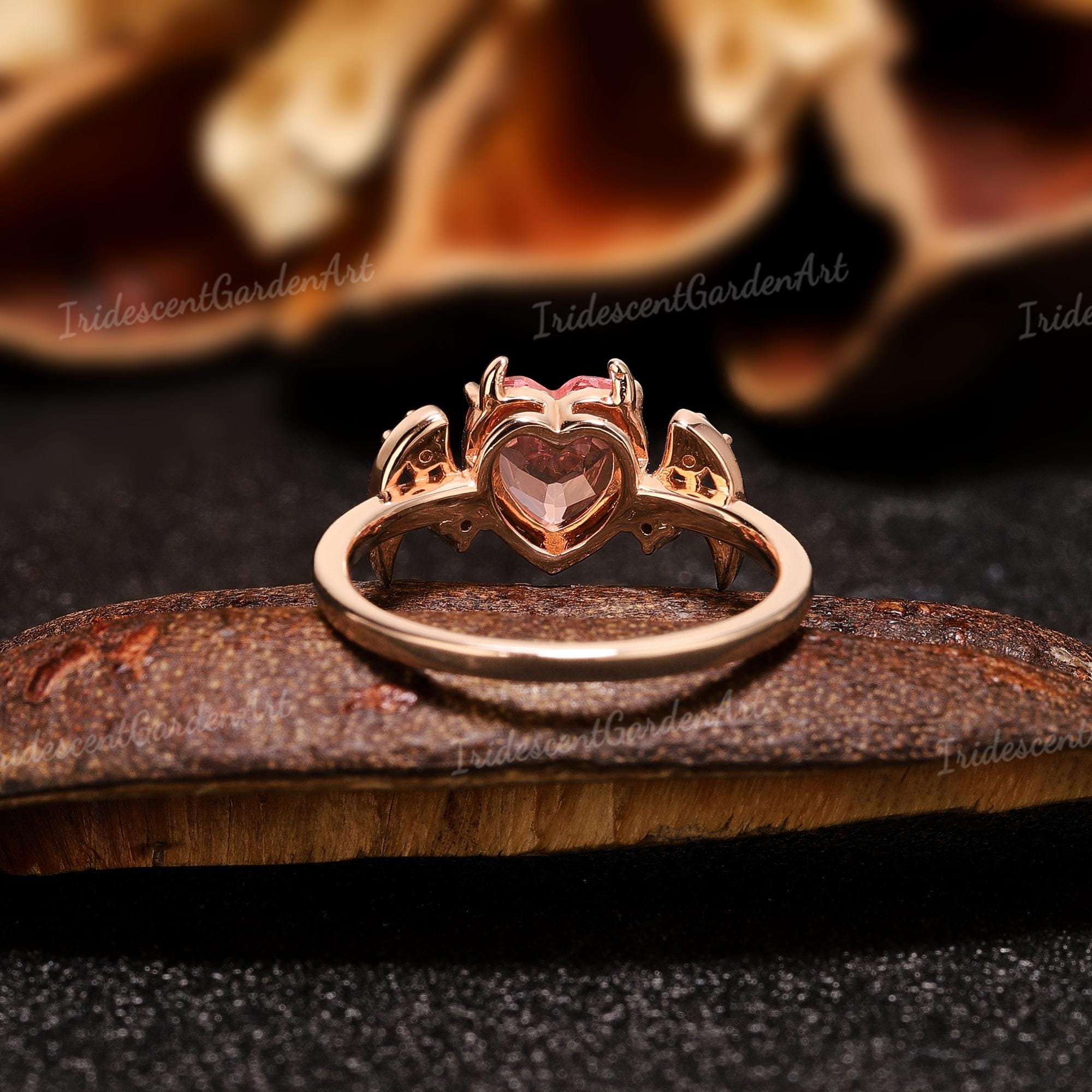 Ring rvs in de vorm van een zwart hart - Tats Angels-Wings
