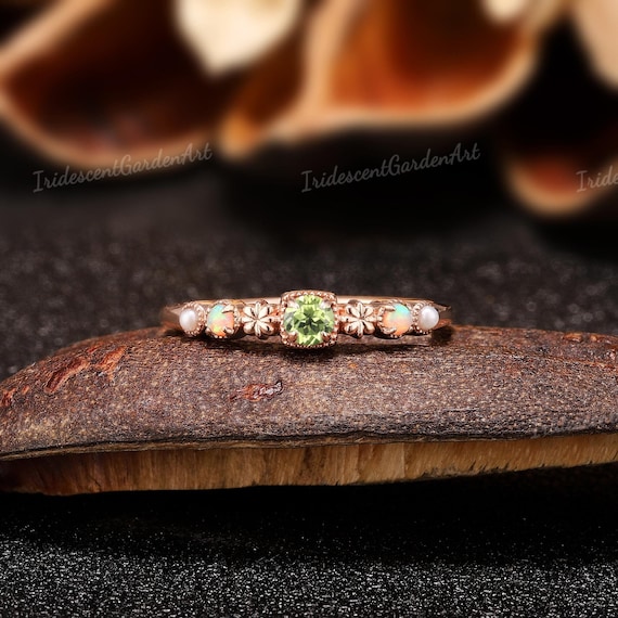 Dainty Pearl Peridot Ring Dainty Pearl Peridot Ring