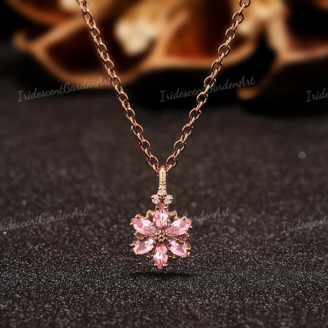 Rose Necklace for Women Anniversary Jewelry Gifts for Her Sapphire Blue Heart Pendant for Birthday main image 1