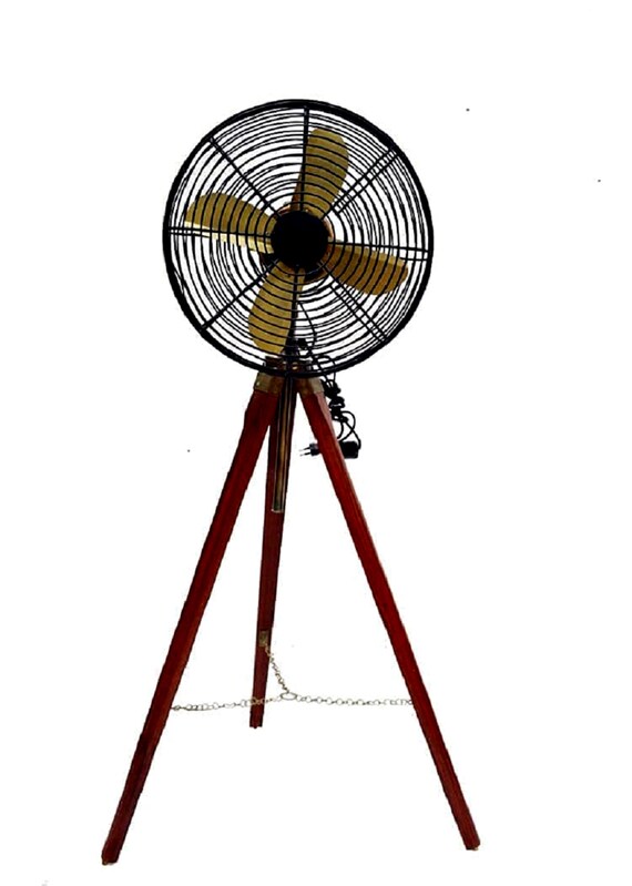 Electric Floor Fan With Wooden Tripod Stand - Etsy