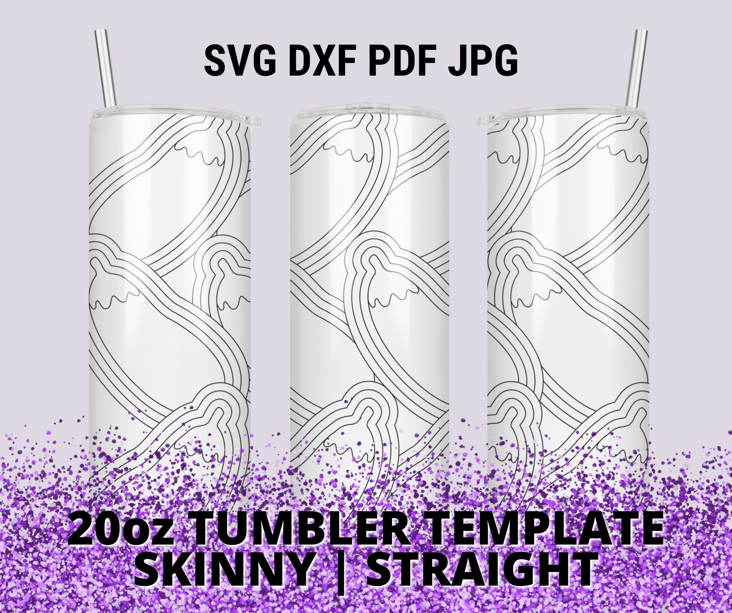 Eggplant Emoji Burst Tumbler Template Seamless Glitter Etsy
