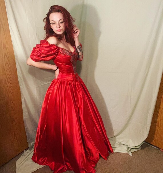 Vintage 80s Prom Dress Mike Benet Size 