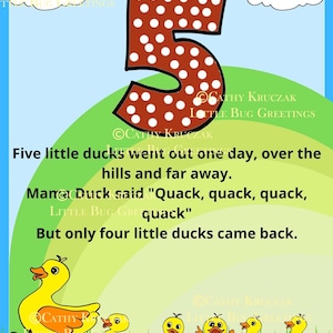 Five Little Ducks Printable Puppets &amp; Song Poster Perfect for Felt ...
