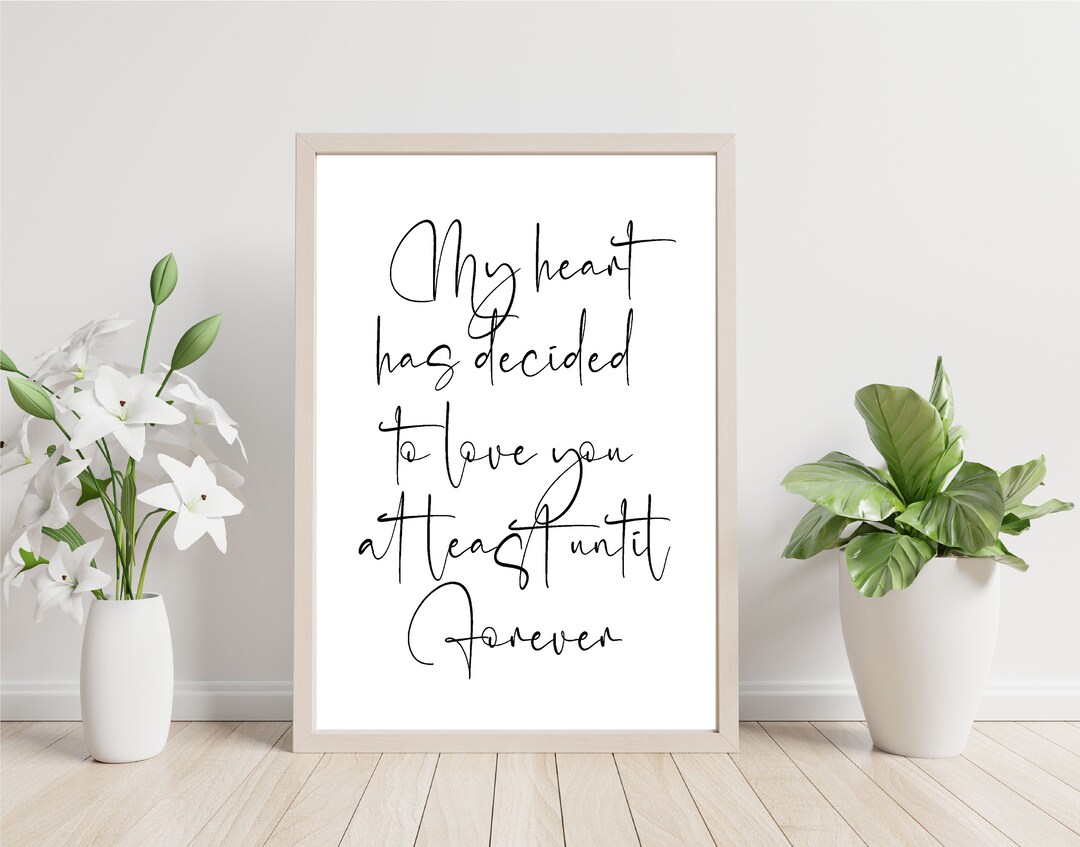 Love You Until Forever Script Font Print, Anniversary Gift (digital ...