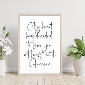 Love You At Least Until Forever, Script Font Transparent Background Typography, Instant Download Printable Art, His or Her Gift, Anniversary