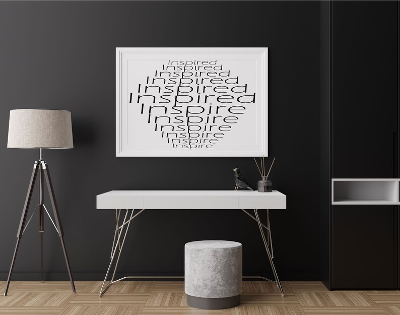 Inspired Inspire, Transparent Background Word Art Typography, Instant ...