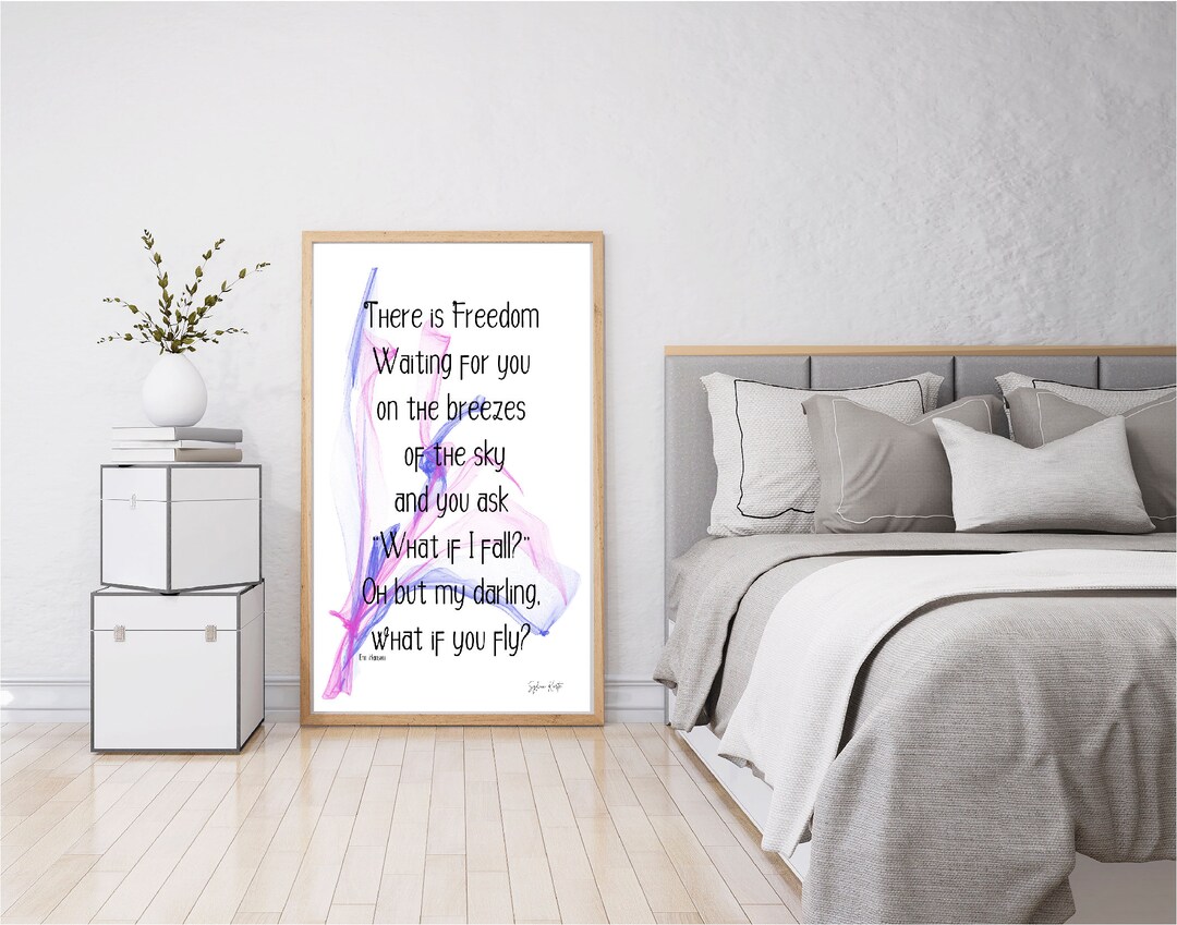 What If You Fly Erin Hanson Quote Digital Art Downloadable Etsy