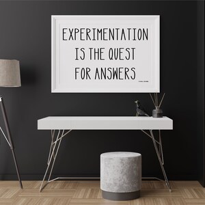 Transparent Background Typography Inspirational Quote, Experimentation Is the Quest for Answers, Paul Rand, Instant Download Printable Art