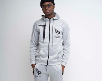 Unisex Zipper Tracksuit Grey