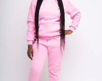 Unisex Hoodie Set Pink