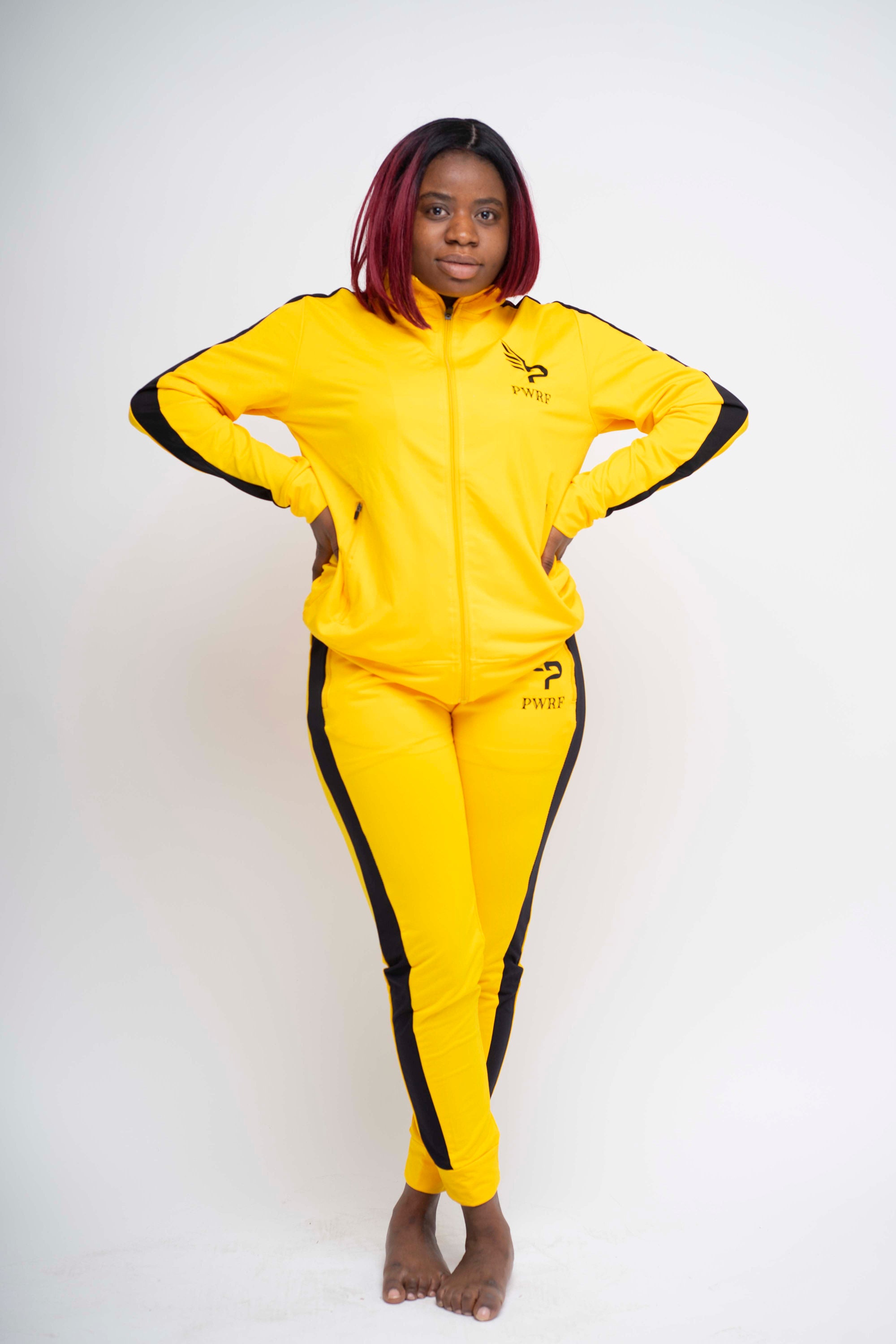 Solid Band TrackSuit Sweatpant Hoodie Sweater - Yellow 4198