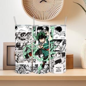 Anime Inspired 20 oz stainless-steel anime tumbler! Featuring dynamic manga panels