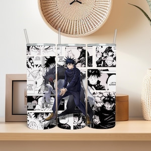 Anime Inspired 20 oz stainless-steel anime tumbler! Featuring dynamic manga panels