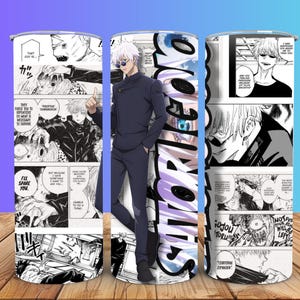 Anime Inspired 20 oz stainless-steel anime tumbler! Featuring dynamic manga panels