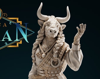 Female Minotaur Druid for TTRPG - DND is a Woman - Liosa Windhoof - Pathfinder - D&D - TTRPG
