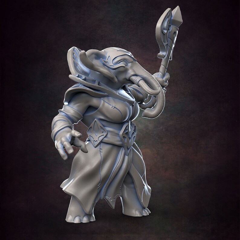 Loxodon Warlock Pose 1 - D&D - Female Elephant - Eldritch Blast - TTRPG ...