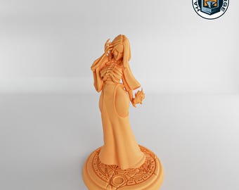 Human Female Necromancer - Twin Goddess Miniatures - D&D - TTRPG - 32mm/75mm Miniature - Pathfinder - Unpainted -