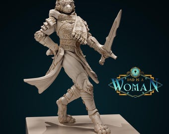 Female Tabaxi Fighter for TTRPG - DND is a Woman - Sandrim - Pathfinder - D&D - TTRPG