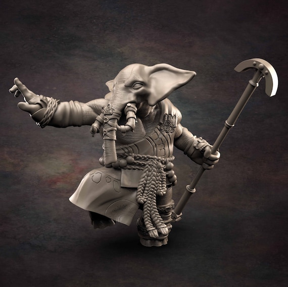 Loxodon Monk - D&D - Elephant - Monk - TTRPG - 32mm Miniature