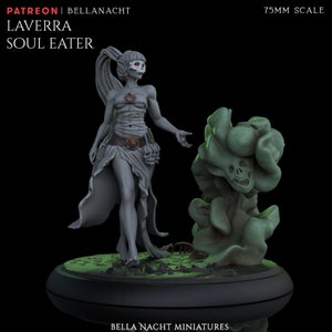 Laverra - Bella Nacht - TTRPG - 3d Printed Miniature - Necromancer - DND - Soul Eater